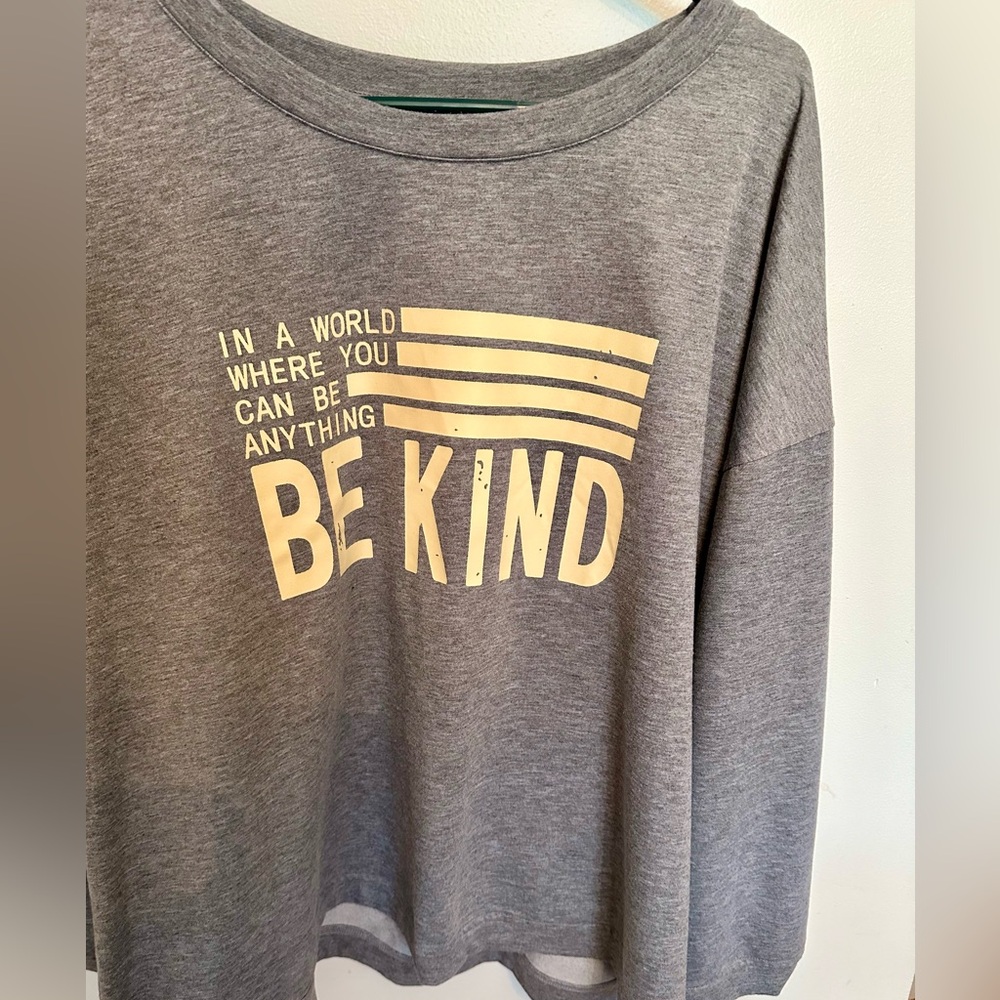 Women’s BE KIND cotton blend crewneck sweatshirt